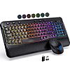 COLIKES Wireless Ergonomic Wave Keyboard and Mouse Combo