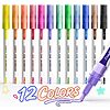 JustArt Metallic Shimmer Sparkle Markers (Medium Tip) with 4 Blank Greeting Cards