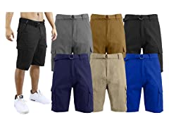 3-Pack Men's Belted Cotton Cargo Shorts ( Assorted Colors) Sizes 30-42 $25, Sizes 44-50 $33 + 2.5% SD Cashback + Free Shipping w/ Prime $50