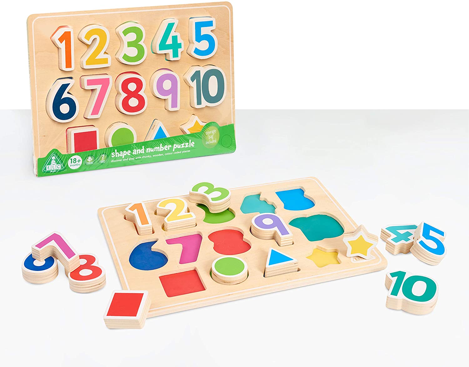 14-Piece Early Learning Centre Wood Shape & Number Puzzle $7.92, 26-Piece Alphabet Puzzle $8.18 + Free Shipping w/ Prime or on $25+