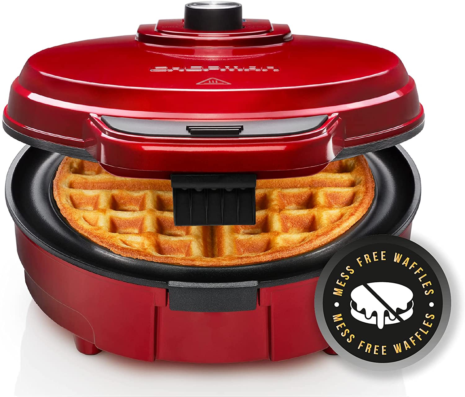Chefman Anti-Overflow Belgian Waffle Maker (Red) $17 + Free Shipping w/ Prime