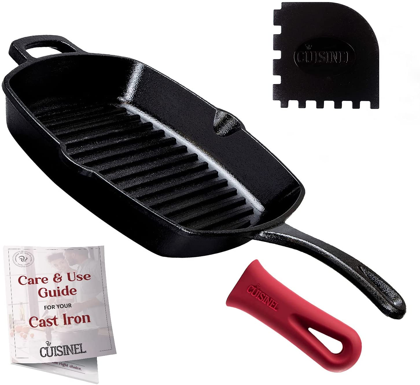 10.5" Cuisinel Pre-seasoned Cast Iron Square Grill Pan w/ Handle Cover & Pan Scraper $19,  10" Cast Iron Dual Handle Skillet Kit $19, More+ Free Shipping w/ Prime