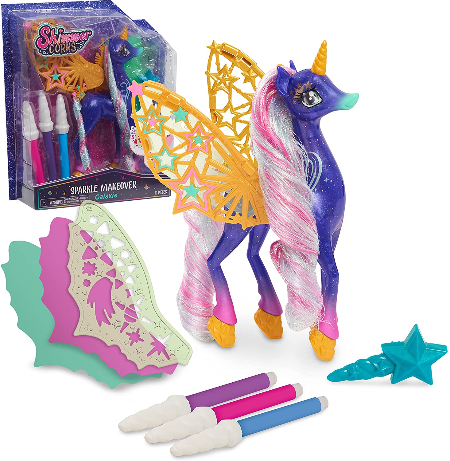 11-Piece Just Play Shimmercorns Sparkle Makeover Unicorn (Galaxy) $6.37 + Free Shipping w/ Prime or on $25+