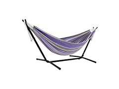 9' Vivere Double Cotton Hammock w/ Space Saving Steel Stand: Tranquility $78, Island Breeze $80, More + Free Shipping w/ Prime