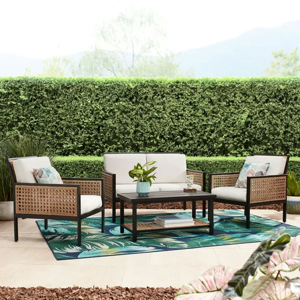 4-Piece Better Homes & Gardens Cararra Springs Outdoor Chat Set (Black Steel) $400 + Free Shipping (Additional Freight Charges May Apply)