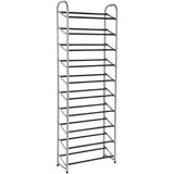 Mainstays 10-Tier Narrow Shoe Rack (Powder Coated, Black/Silver) $22.88 + Free Store Pickup at Walmart or Free Shipping w/ Walmart+ or on $35+