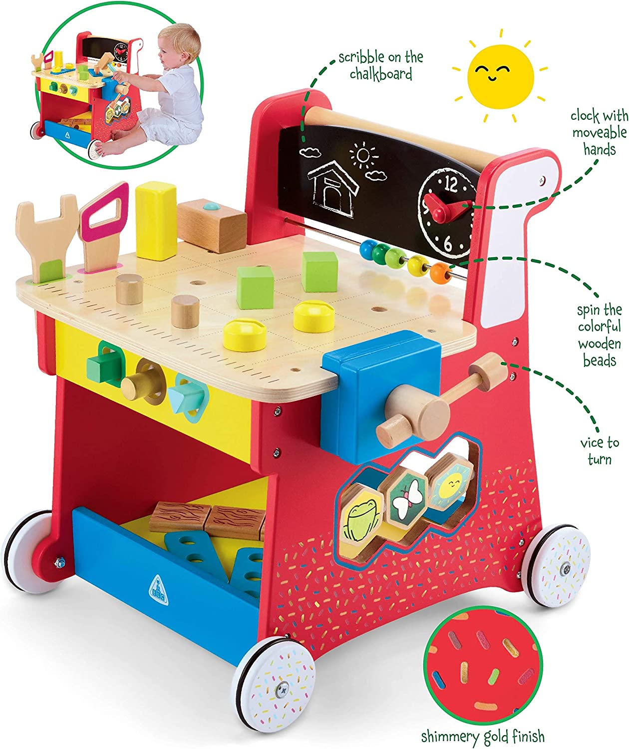 early learning centre wooden activity workbench