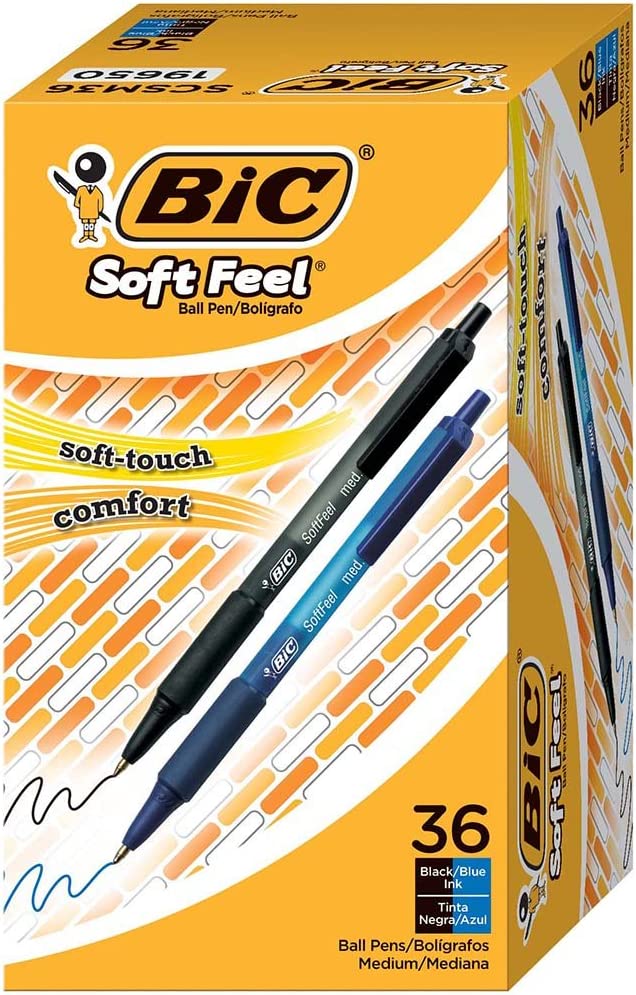 36-Count BIC Assorted (Black and Blue) Soft Feel Retractable Medium Point Ballpoint Pens $9.20 + Free Shipping w/ Prime or on $25+