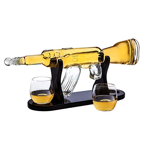 Whiskey Rifle Decanter w/ 2 Whiskey Glasses $26.90 + Free Shipping