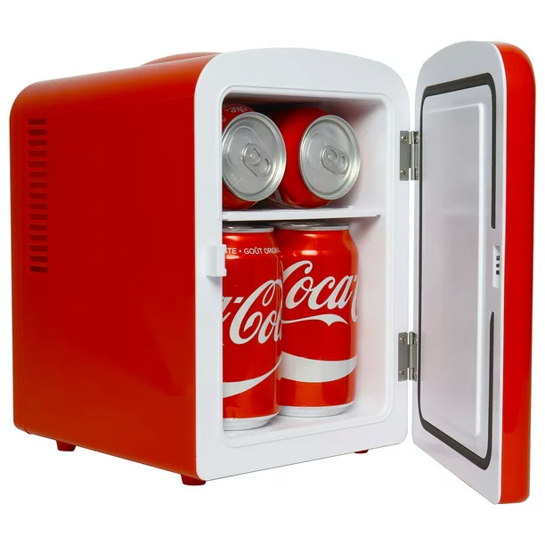 4L Coca-Cola Portable Mini Fridge Cooler w/ 12V DC and AC Capability ...