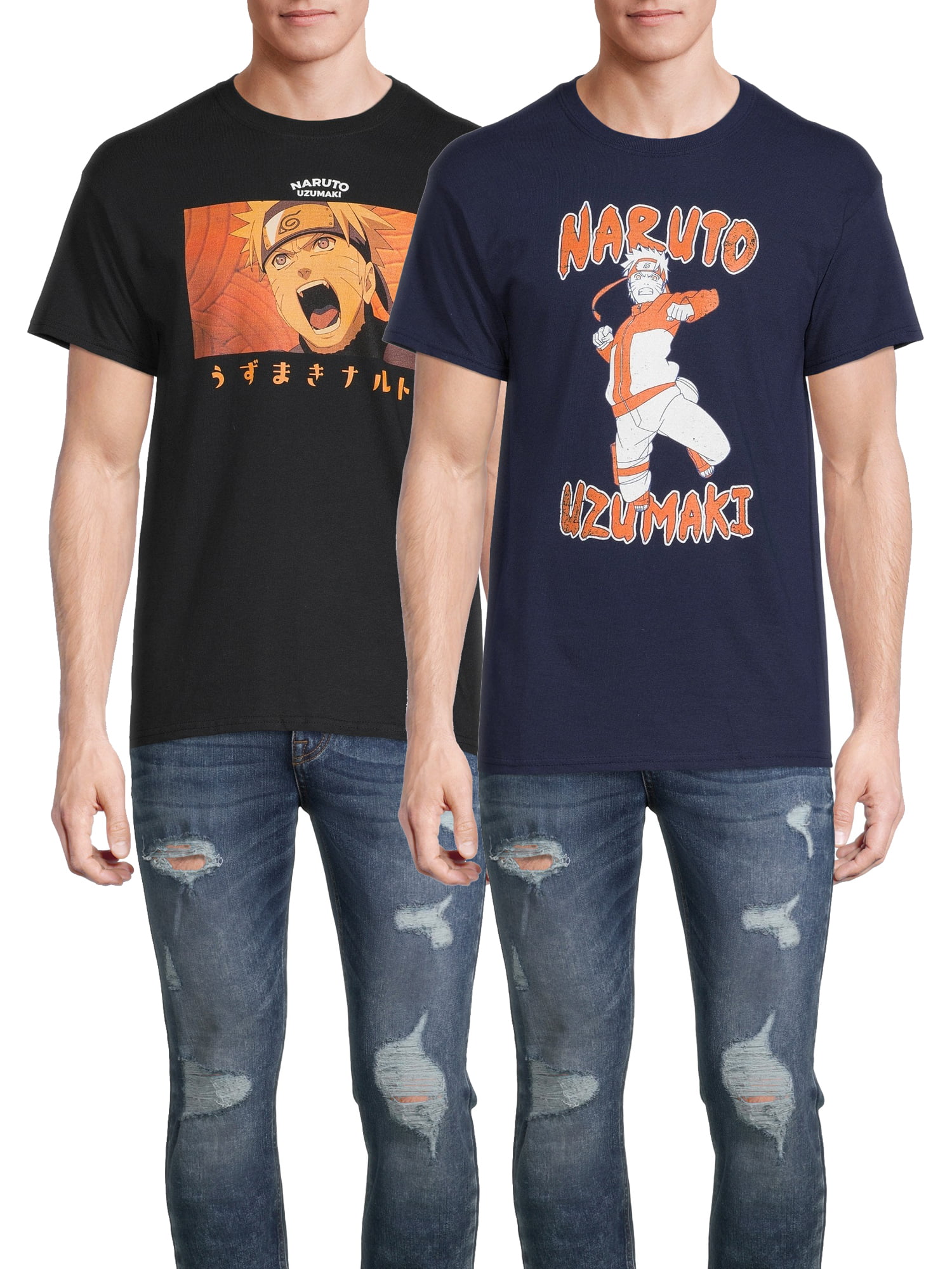 2-Pack Naruto Men's & Big Men's Uzumaki Anime Graphic Tee Shirts (Black, Sizes S-3XL) $10 + Free S&H w/ Walmart+ or $35+