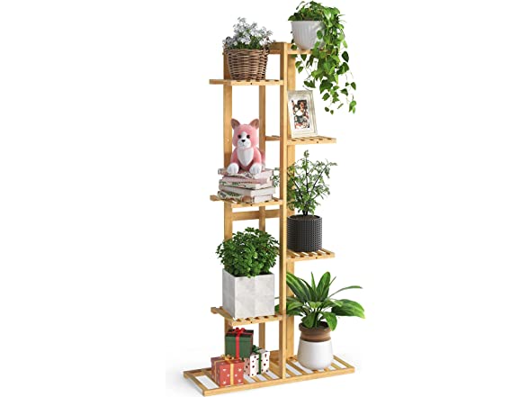 46.3" 7-Tier Indoor/ Outdoor Bamboo Plant Stand $30 + Free Shipping w/ Prime