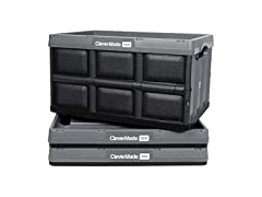 CleverMade Plastic Stacking Collapsible Bins: 3-Pack 46L Solid Wall w/ Lid (Charcoal) $50, 3-Pack 32L Solid Wall No Lid (Black) $36, More+ Free Shipping w/ Prime