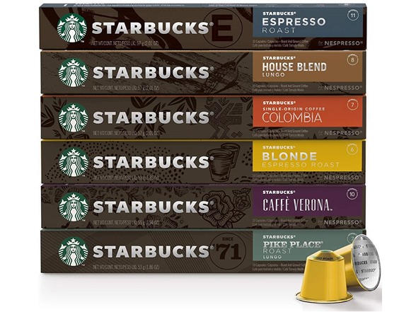 100-Count Starbucks by Nespresso Espresso Capsules 5-Flavor Variety Pack $56, More + Free Shipping w/ Prime