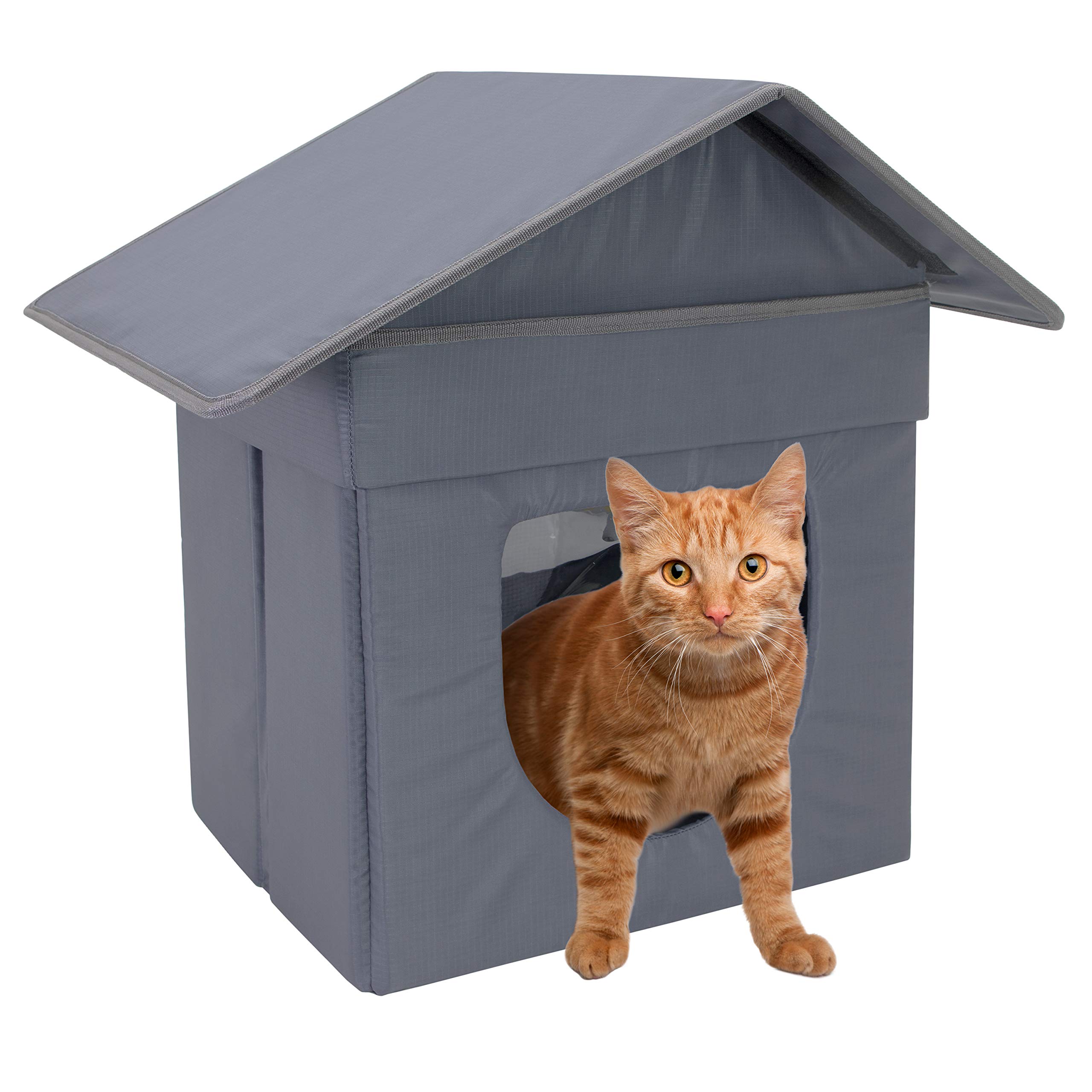 Kitty City Outdoor Stackable Insulated Water Resistant Cat Condo Cube w/ Exit Panels