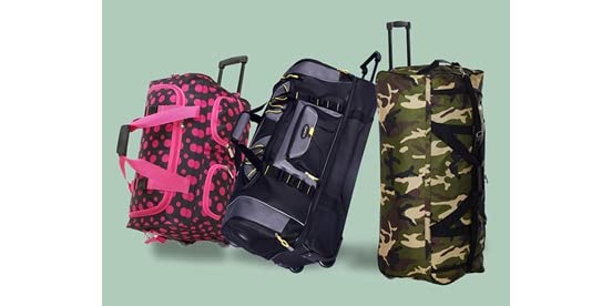 Travelers Club Adventure: 30" Rolling Duffel Bag (Black) $19, 36" Rolling Duffel Bag (Red) $23, More + Free Shipping w/ Prime