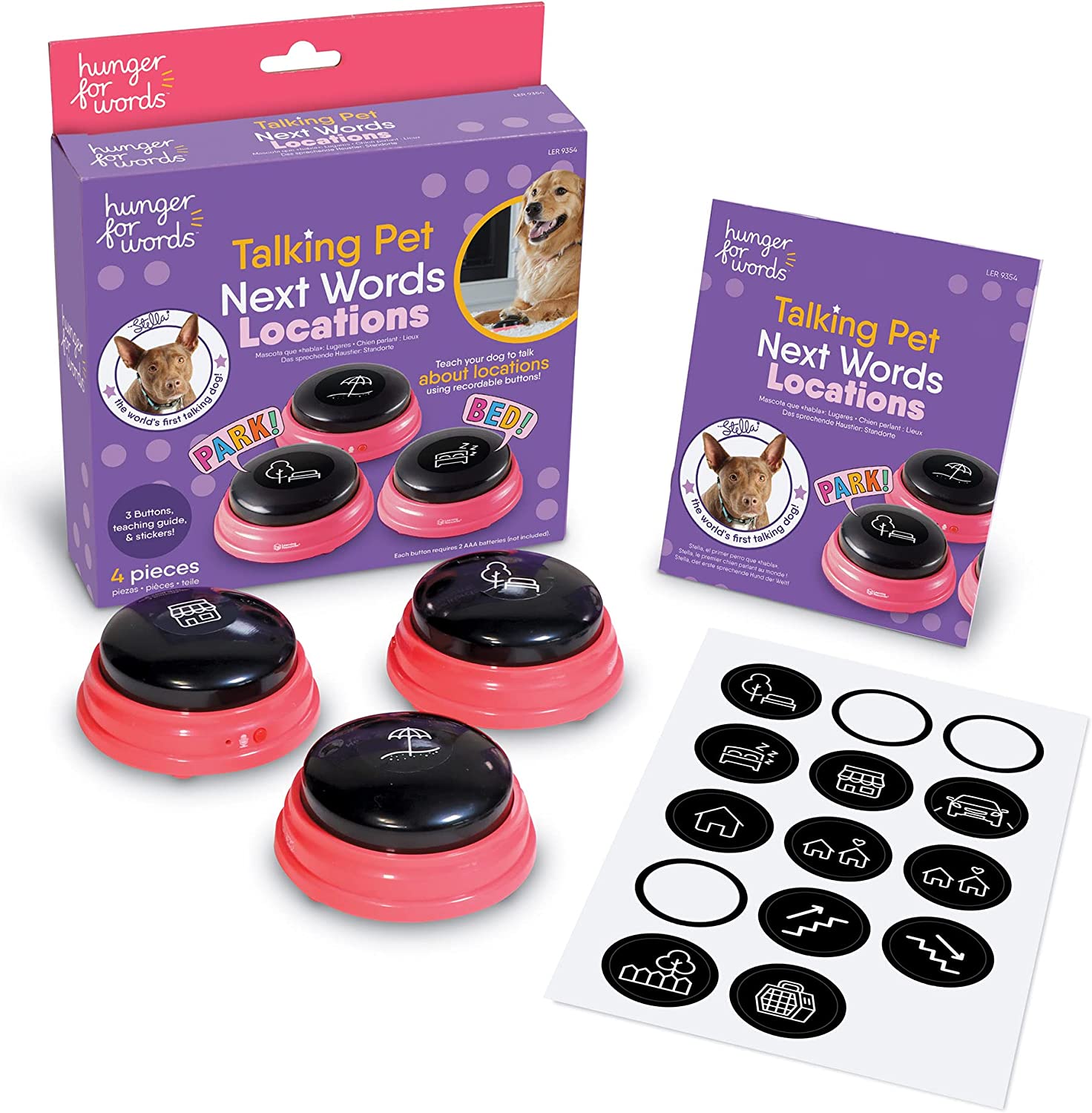 3-Piece Learning Resources Hunger for Words Talking Pet Next Words Speech Buttons for Dogs (Locations) $10.31 + Free Shipping w/ Prime or on $25+