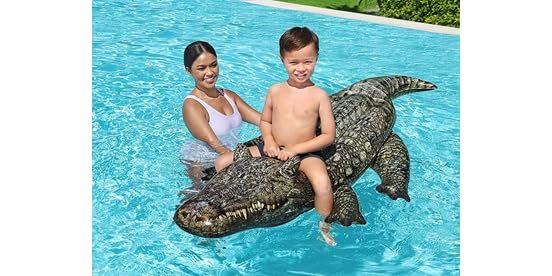 6' 4" Bestway Reptile Ride On Crocodile Pool Float $15, 62.5" Intex Swim Center Clearview Aquarium Inflatable Pool $13, More + Free Shipping w/ Prime
