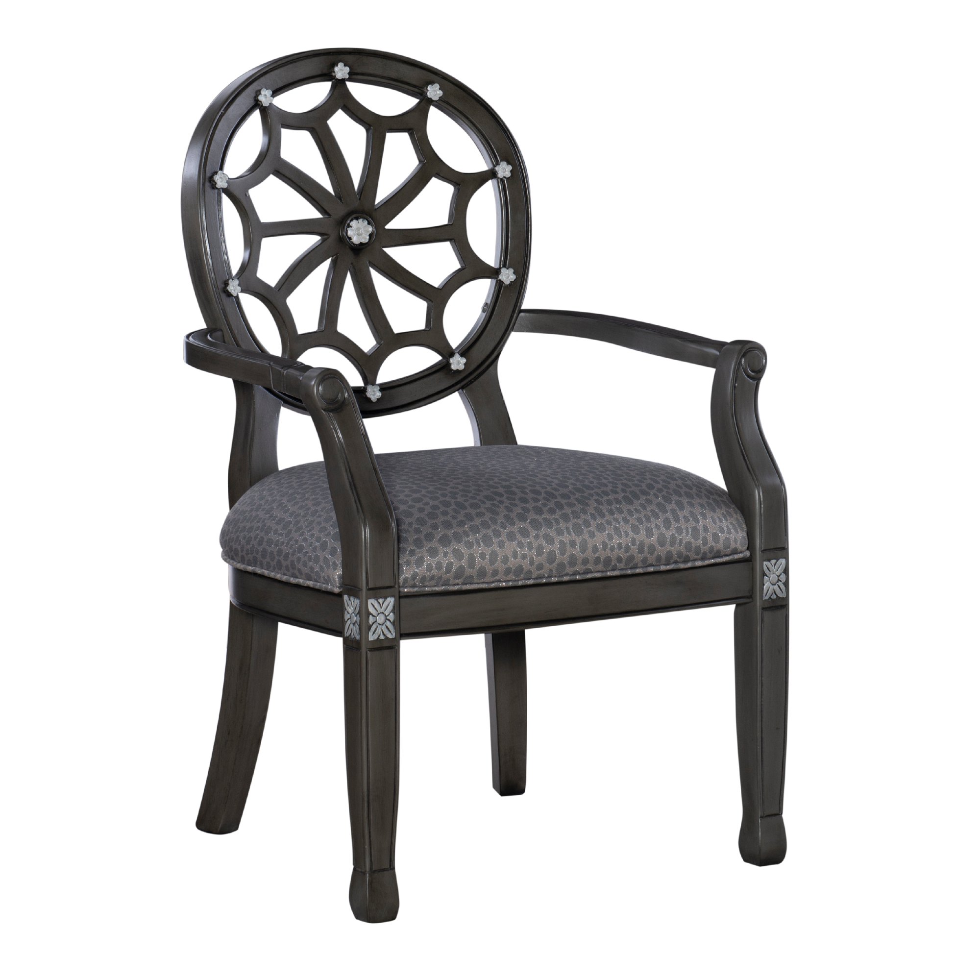 Powell Becliffe Spider Web Back Accent Lounge Chair w/ Arms (Gray Frame/ Leopard Pattern Fabric) $116 + Free Shipping