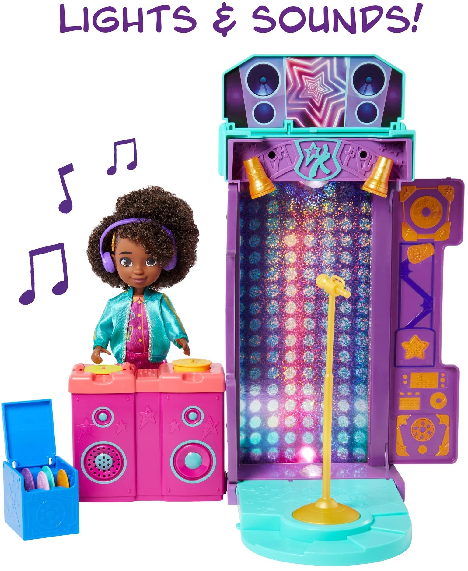 Karma's World Toy Playset w/ Doll, 2-in1 Lights & Sounds Musical Star Stage/Bed & Accessories $9.66 + Free Shipping w/ Prime or on $25+