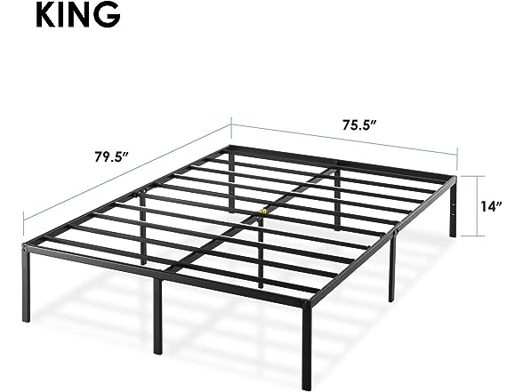 14" Best Price Mattress Metal Platform Bed w/ Heavy Duty Steel Slats (King) $67.83 + Free Shipping w/ Prime