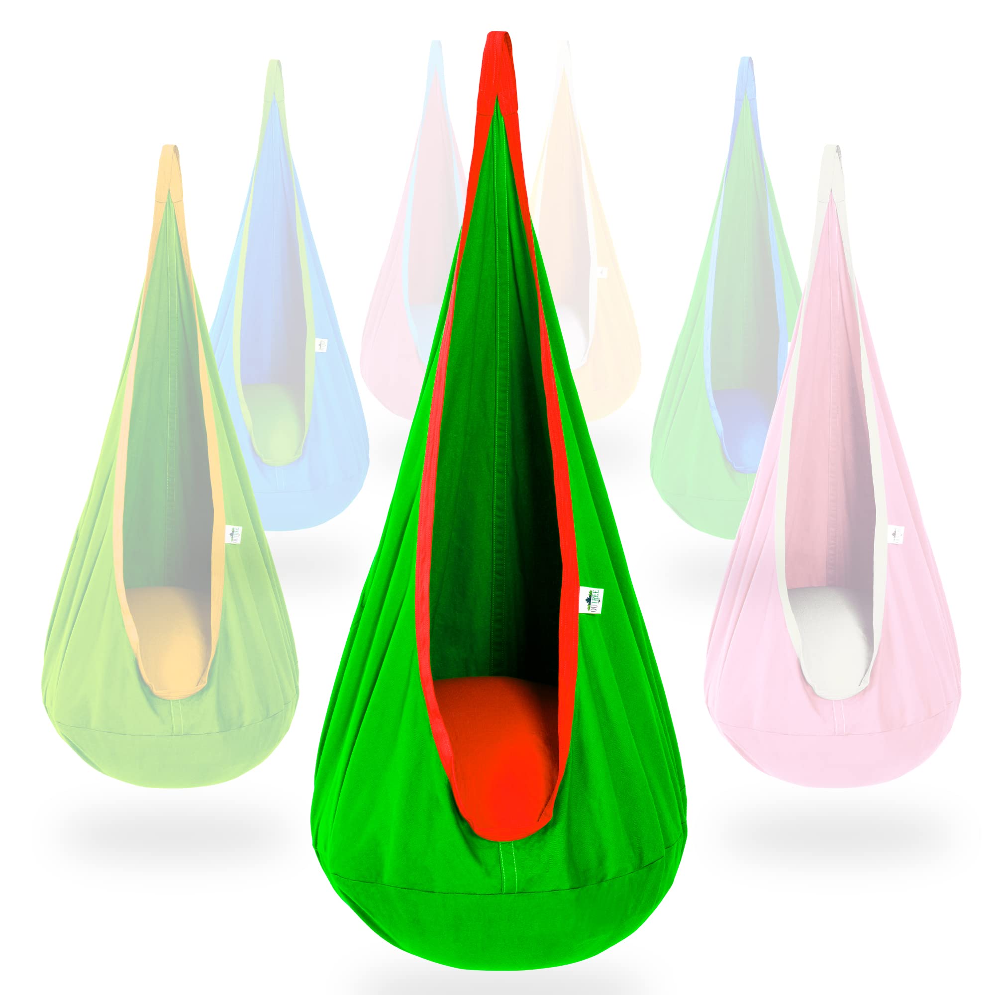 Outree Kids' Indoor/ Outdoor Hanging Pod Hammock Swing (Green) 20