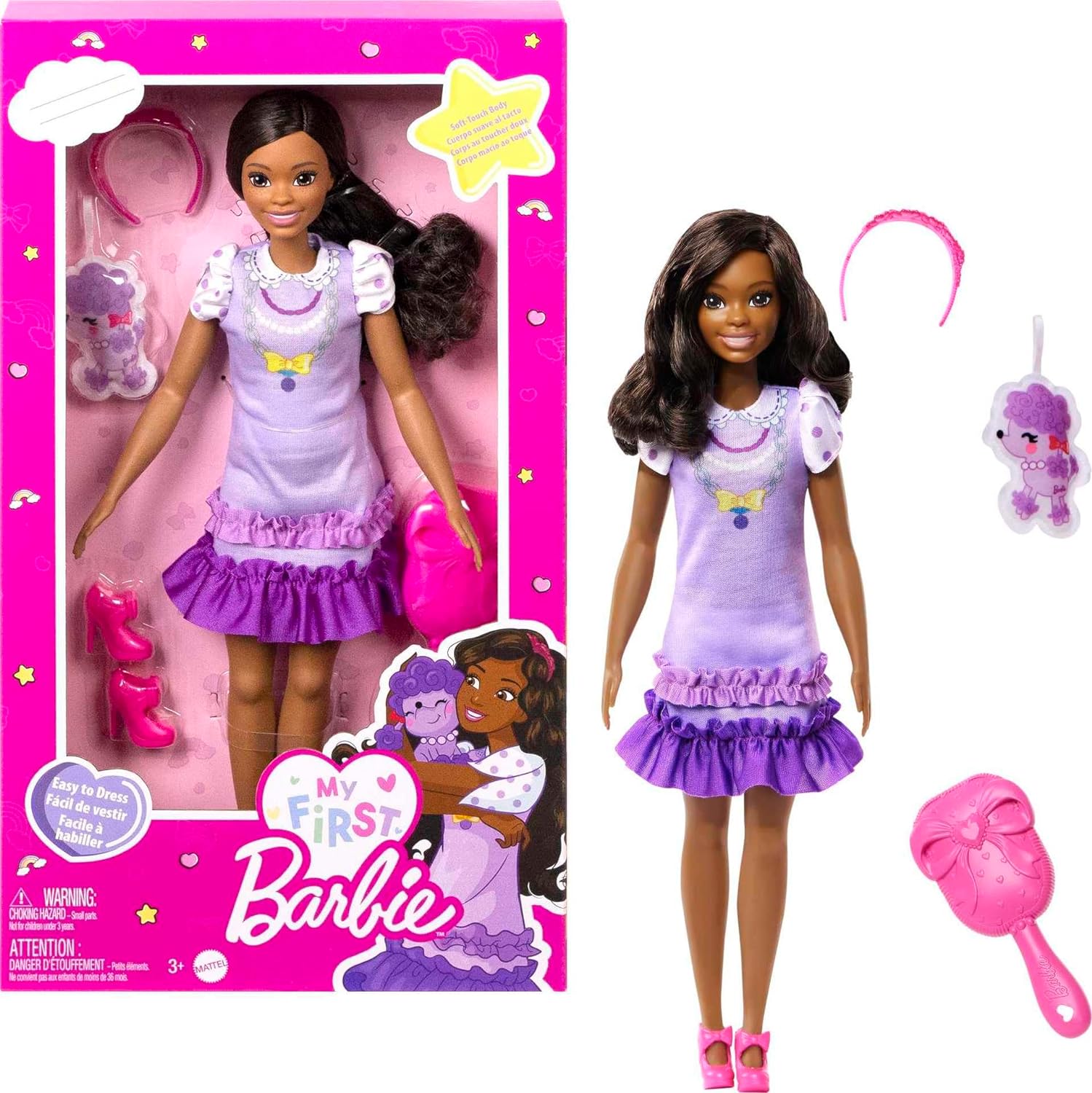 13.5" My First Barbie Preschool Dolls: Brooklyn w/ Plush Poodle $8.39  Malibu w/ Kitten or Renee w/ Squirrel  $9.79 + Free Shipping w/ Prime or on $35+