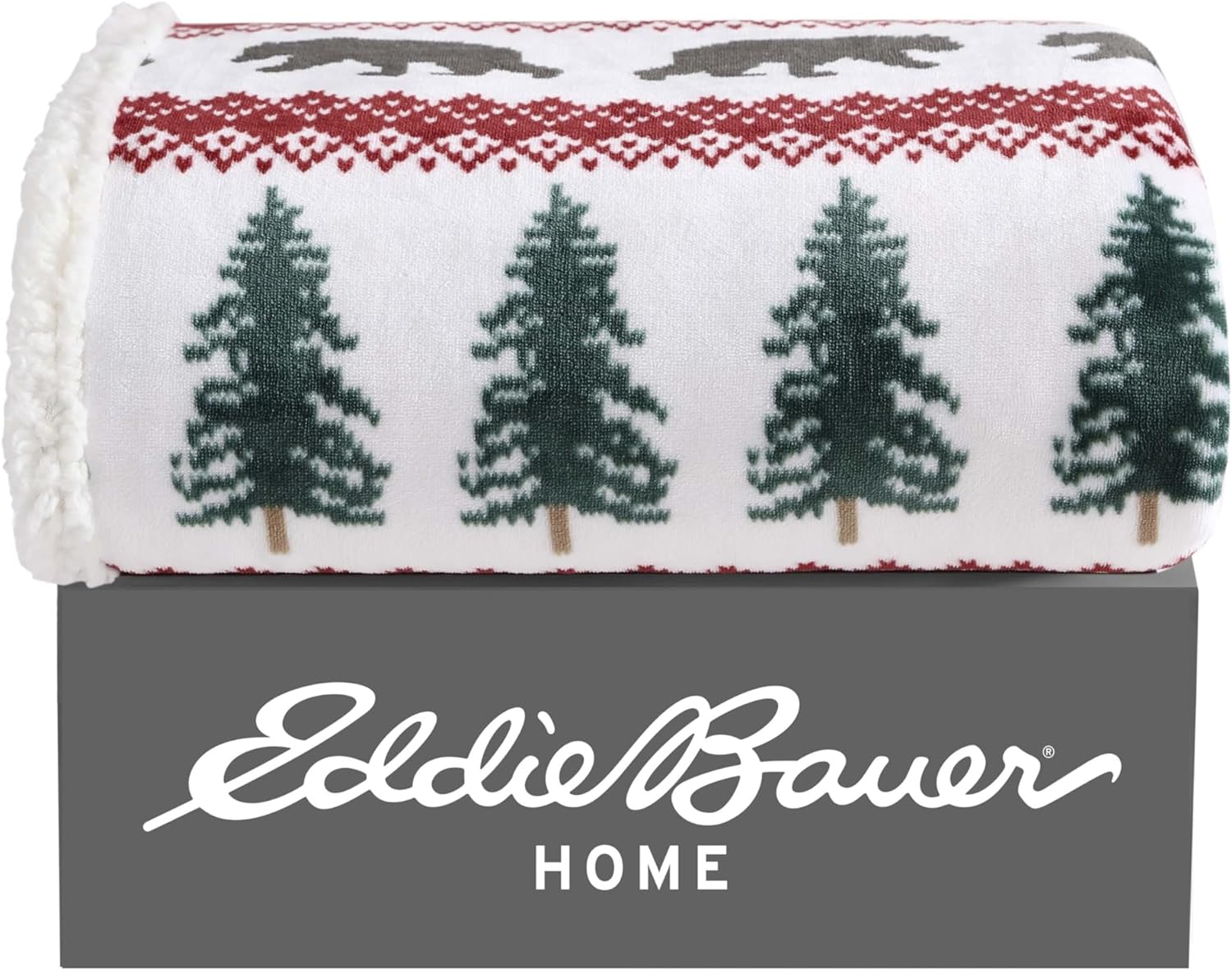 60" x 50" Eddie Bauer Ultra-Plush Collection Reversible Sherpa Fleece Cover Throw Blanket (2 Colors/Patterns) $14.70 + Free Shipping w/ Prime or on $35+