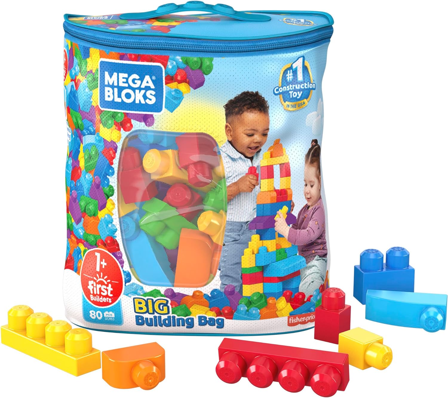 80-Piece Mega Bloks Toddlers' First Builders Big Building Bag $15 + Free ship with Prime $35+