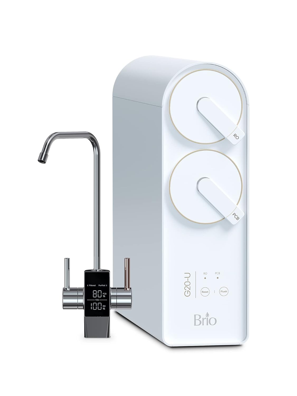 Brio G20-U Reverse Osmosis Water Filtration System w/ Smart Display Faucet: White $116.29, Brown $136.02 or Less + Free Shipping