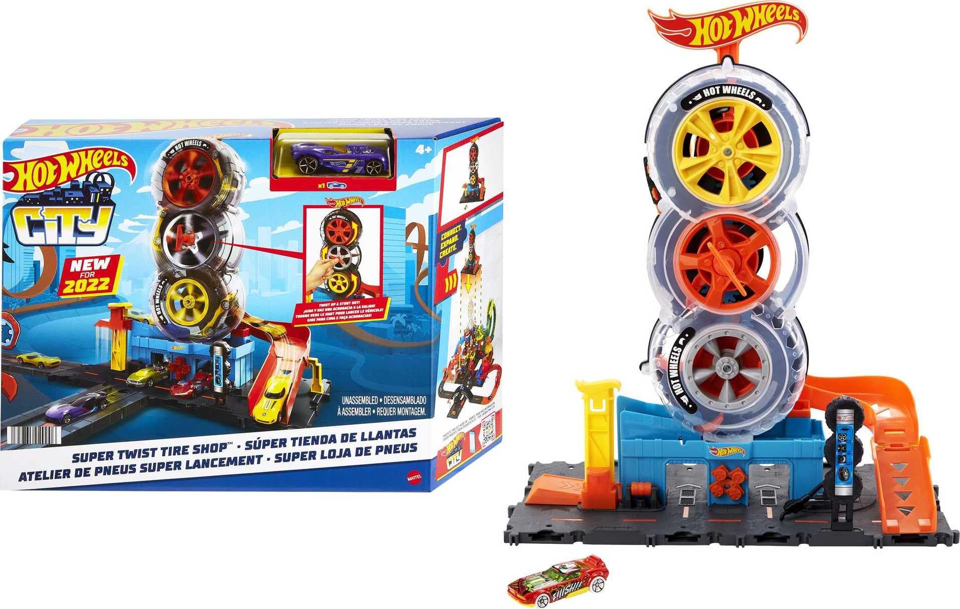 Hot Wheels City Super Twist Tire Shop Playset w/ Car $15.30 + Free Shipping w/ Prime or on $35+