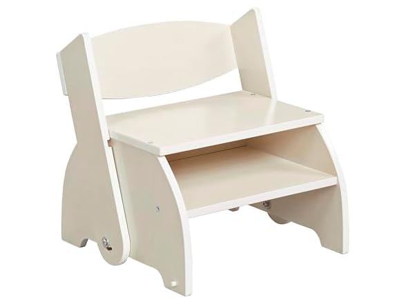ECR4Kids: Two-in-One Flip-Flop Step Stool and Chair (White Wash) $20,  9-Bin 24" x 48" Mobile Block Storage Cart (White Wash) $52, & More + Free Shipping w/ Prime