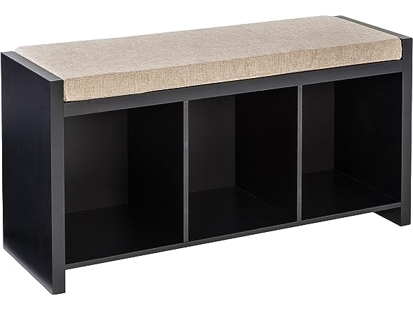 37" Honey-Can-Do 3-Cube Cubby Storage Bench w/ Cushion (Black) $44 + Free Shipping w/ Prime