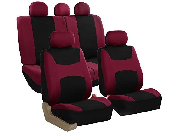 4-Piece FH Group Universal Cloth Seat Covers (Burgundy) $20, 2-Piece Front Seat Luxury Suede Car Seat Cover (Brown) $50 & More + Free Shipping w/ Prime