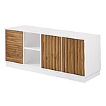 Manor Park Modern 3 Grooved Door Solid Wood TV Stand (TVs up to 80", White) $129 + Free Shipping