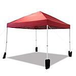 10' x 10' Amazon Basics Straight Leg Outdoor Pop Up Canopy w/ Wheeled Carry and 4-pk Weight Bag (Red) $82 + Free Shipping