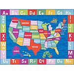 35&quot;x 51&quot; Eric Carle Elementary Machine Washable Kids USA Map Area Rug (Blue/Red) $10.23 + Free Shipping w/ Prime or on $35+
