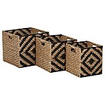 3-Piece Amazon Rivet Modern Woven Seagrass Storage Organizer Basket Set (Natural/Black) $28.49 + Free Shipping w/ Prime or on $35+