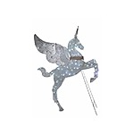48&quot; Mesh Fabric Glitter Unicorn Yard Ornament w/ 140 Cool White LED Twinkling Lights $45 + Free Shipping w/ Prime