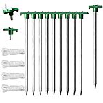 10-Pack 10&quot; Eurmax USA Galvanized Non-Rust Pop Up Tent Stakes w/ 4x10' Ropes &amp; 1 Stopper Green, Orange) $8.96 + Free Shipping w/ Prime or on $35+
