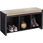 Honey-Can-Do: 3-Cube Storage Bench w/ Cushions (Black) $44, Wall Mount or Over Door Clothes Hamper w/ Bag and Shelf (Black/Maple) $27 &amp; More + Free Shipping w/ Prime