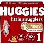 Huggies Baby Diapers: 168 Little Snugglers (size 2) 2 for $86.20 ($43.10 each + $20 Amazon Credit) &amp; More w/ S&amp;S + Free Shipping