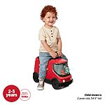 Radio Flyer Delivery Van Toddler Ride On Toy w/ 3 Wooden Package Toys (Red) $19