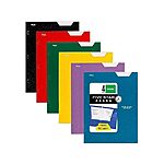 6-Pack Five Star 4 Pocket Folders w/ Writable Label (Assorted Colors) $7 + Free Shipping w/ Prime