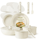 16-Piece Carote Granite Non Stick Pots and Pans Set with Removable Handles (White) $55.99 + Free Shipping