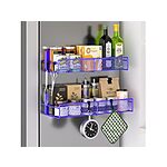 2-Pk Magnetic Space Saving Metal Shelf/ Spice Organizer w/ 4 Removable Hooks $9 + Free Shipping w/ Prime