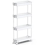 Prime Members: 4-Tier Spacekeeper Slim Rolling Storage Cart (White) $10.99 + Free Shipping