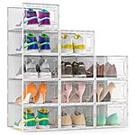 12-Pack 13.1&quot; Secret Space Stackable Shoe Organizer Storage Boxes (Clear) $19.99 + Free Shipping w/ Prime or on $35+