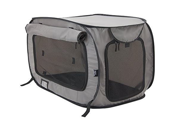 31.8" x 20" SportPet Designs Portable Pop Open Kennel Cage (Large, Tan) $17 + Free Shipping w/ Prime