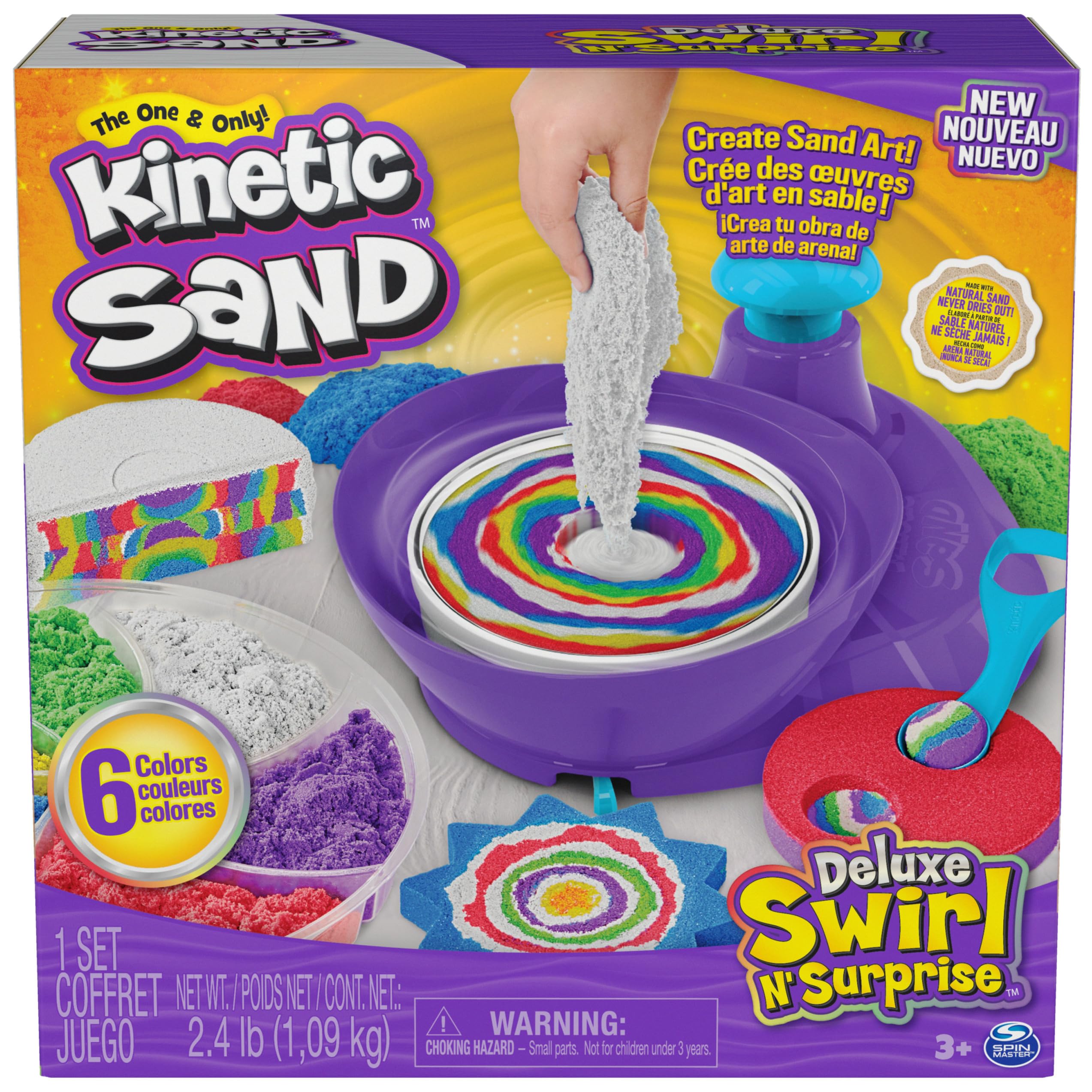 2.5-Lbs Kinetic Sand Deluxe Swirl N' Surprise Toy Playset w/ 4 Tools $12.80 + Free Shipping w/ Prime or on $35+